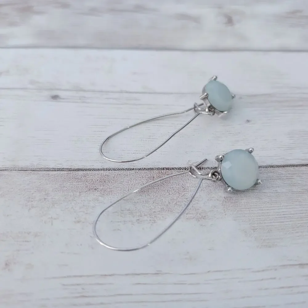 Long Frosted Dangle Earrings